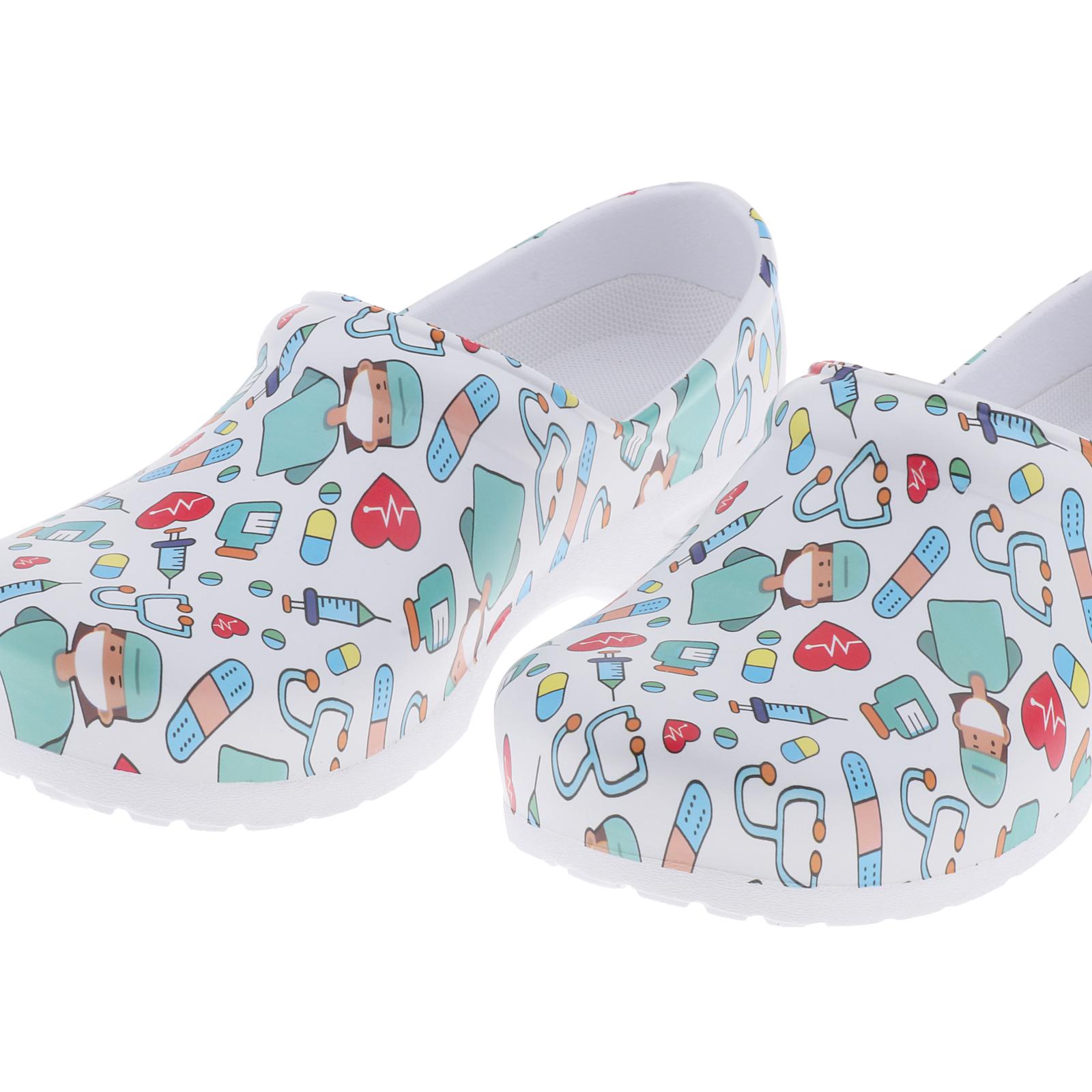 Zapatos de enfermería estampados para mujer, zapatillas informales con plataforma, de verano, 1 par
