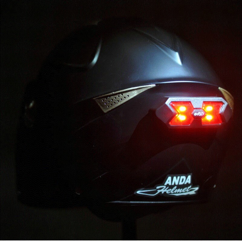 Motorcykelhjälm nattlampa led cykelremsa säkerhetssignal varningsljus universal led motorcykelhjälm bakljus