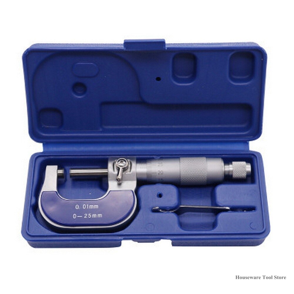 Micrómetro portátil de diámetro exterior de 0-25mm, calibrador estándar de alta precisión de 0,01 MM, Micrómetro de carburo métrico, herramientas de medida,