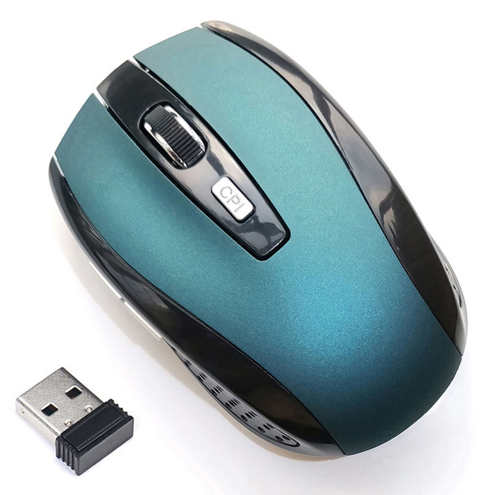 2.4Ghz Wireless Game Mouse 2000 DPI Optical PC Mause With USB Receiver Mice for PC Laptop: blue green