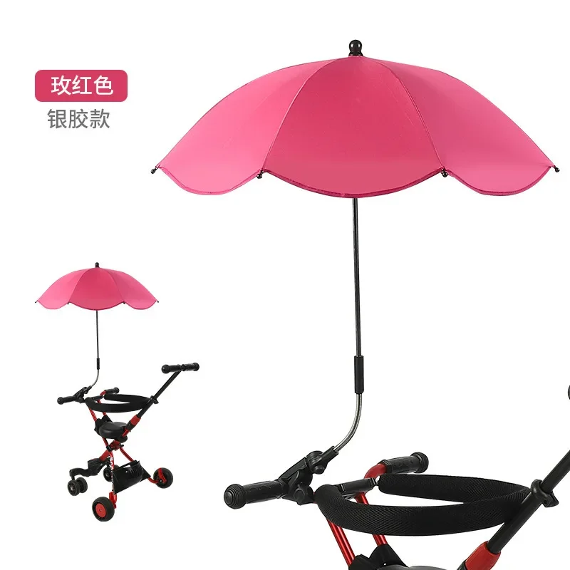 Universele Baby Auto Kinderwagen Paraplu Verstelbare Schaduw Paraplu Uv Zonnescherm Voor Kinderwagen Accessoires Zonneklep Draagbare Parasol Items: Black