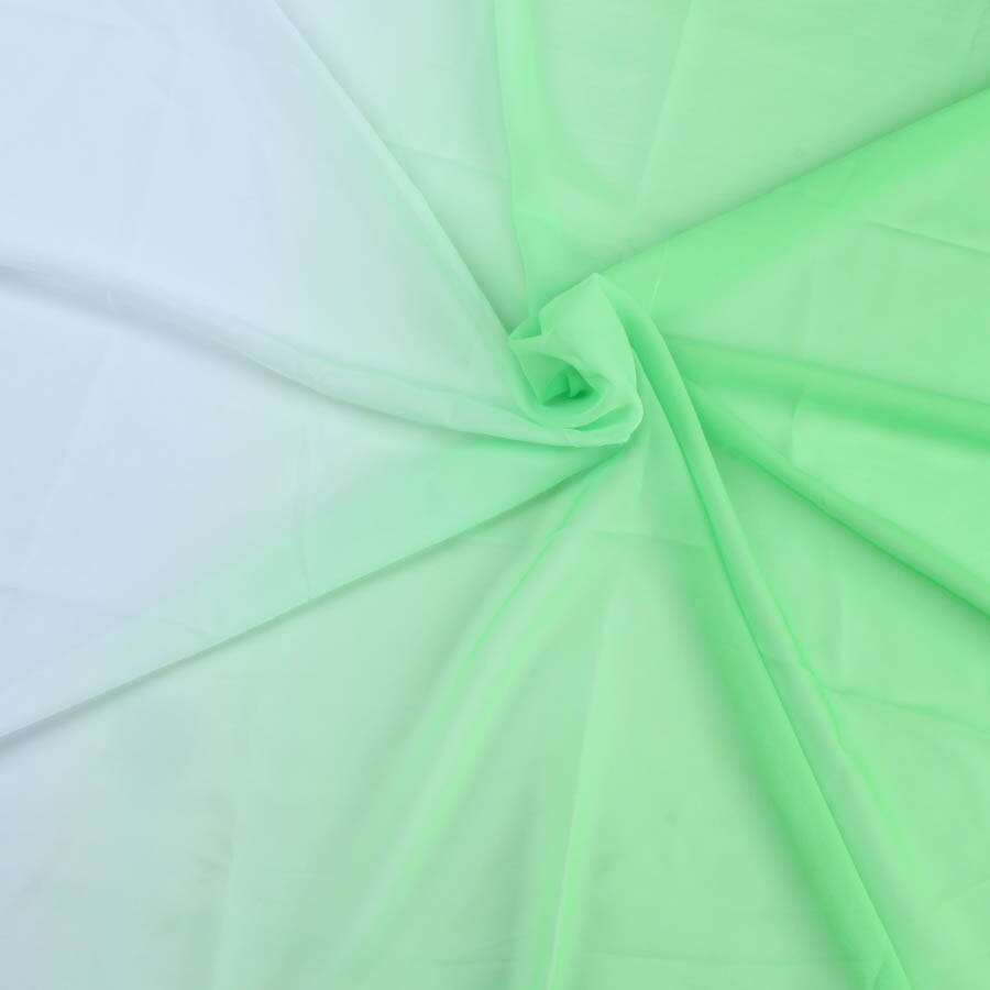 Ombre Gradient Color Shade Fabric 100D Chiffon Draped Fabric for Wedding Gowns 145x50cm: Green to White
