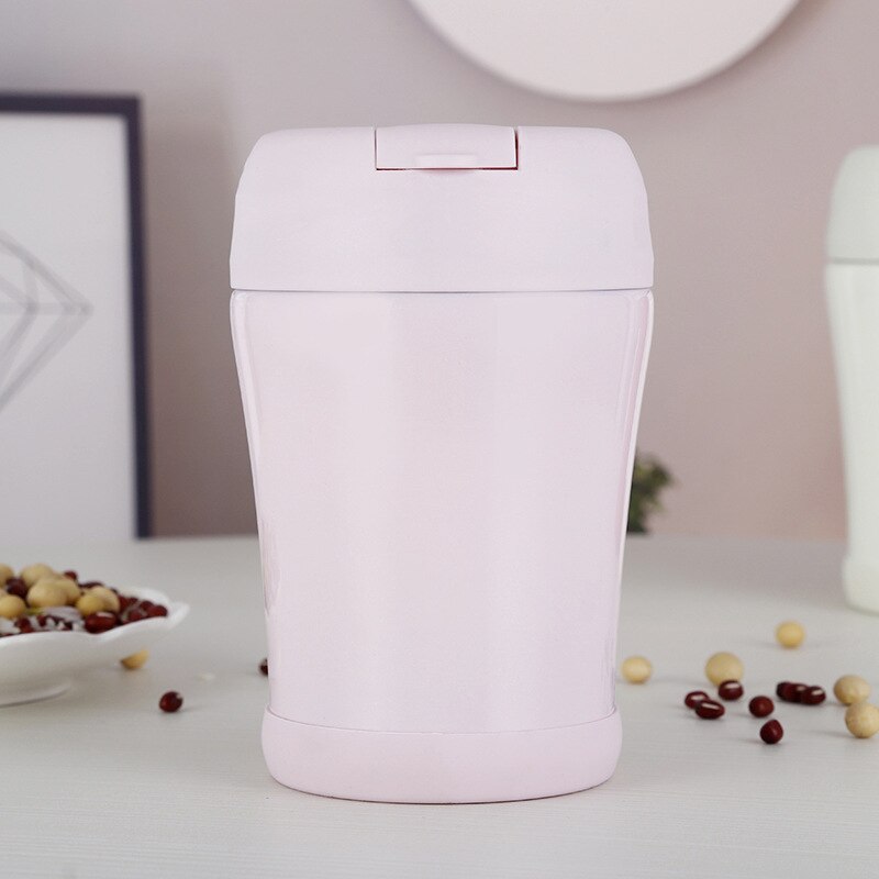 Upors 350ml mattermos med hopfällbar sked 304 rostfritt stål bärbar bento matlåda termoflaska minitermos för mat: Rosa