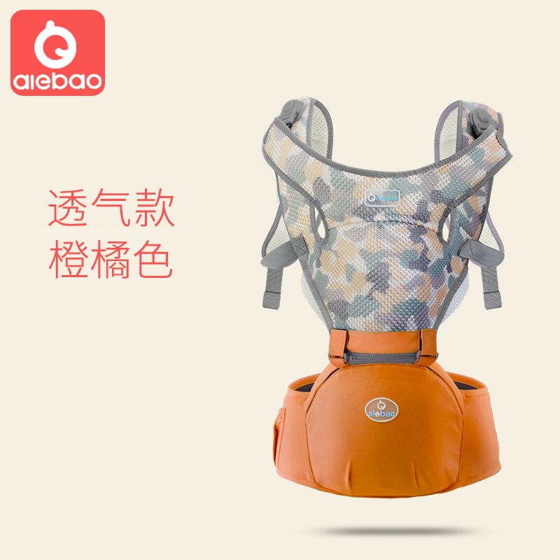 Assento do quadril do portador de bebê multifunction para o bebê de 3-36 meses, 6-em-1 maneiras de transportar, todas as estações, perfeito para caminhadas shopping travelli: Orange