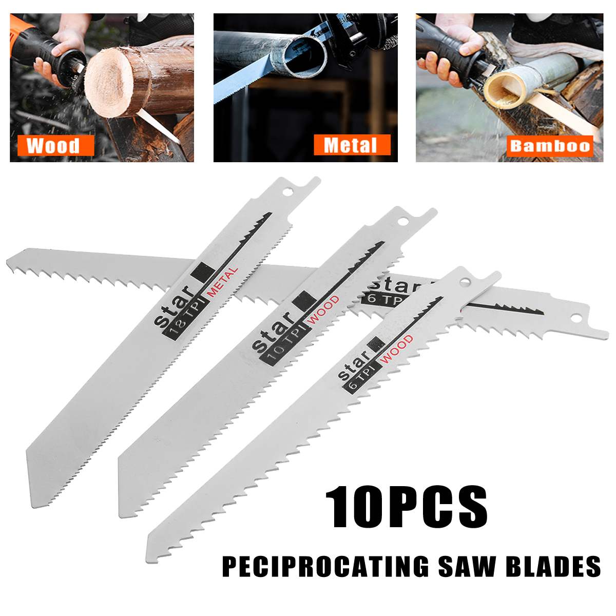 10pcs Reciprocating Saw Blade for Wood Metal Cutting