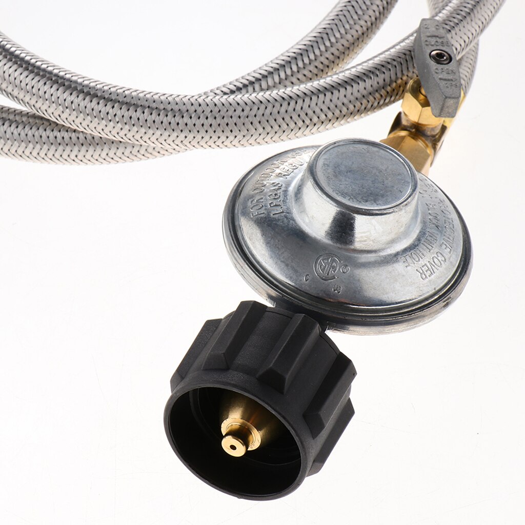 4FT Adjustable Propane Regulator with Hose Gas Grill Regulator Hose and Pipe for QCC1 Tank