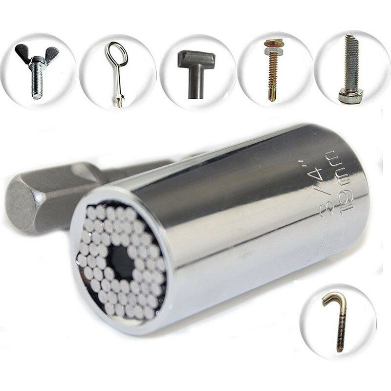 2 pcs 7-19mm Universal Socket Electric Drill Adapter Tool Drive Adapter Multi-Function Ratchets Sockets Universal Sleeve