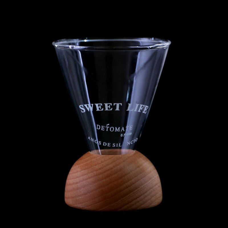 Kegel Glas Cocktail Kristallen Glazen Bar Saloon Party Martini Drinken Whisky Wodka Wijn Cup Met Houten Base Bar: letter