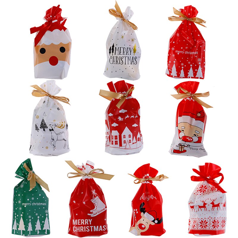 10 stk juleposer præsenterer juleposer meget julemanden taske slikpose juledekorationer år