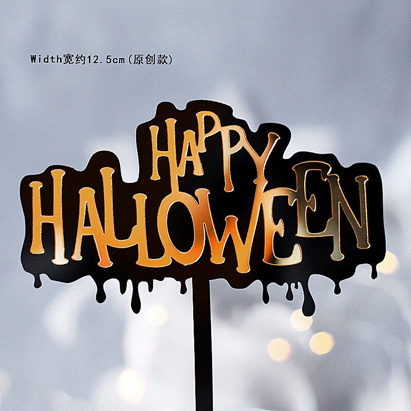 Akryyli onnellinen halloween savi lepakko haamu kurpitsa kakku päällystys temppu tai herkku juhlatarvikkeet jälkiruoan koristelu: 1pc jr254d