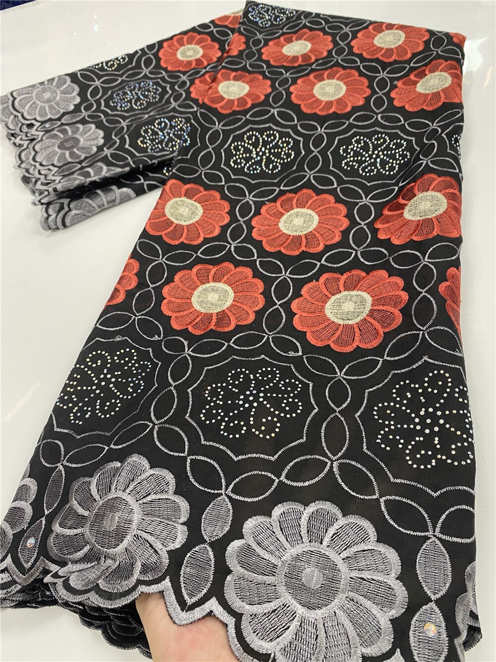 Tela de encaje de algodón de gasa suiza, tela de e... – Grandado, image size:1000x1333