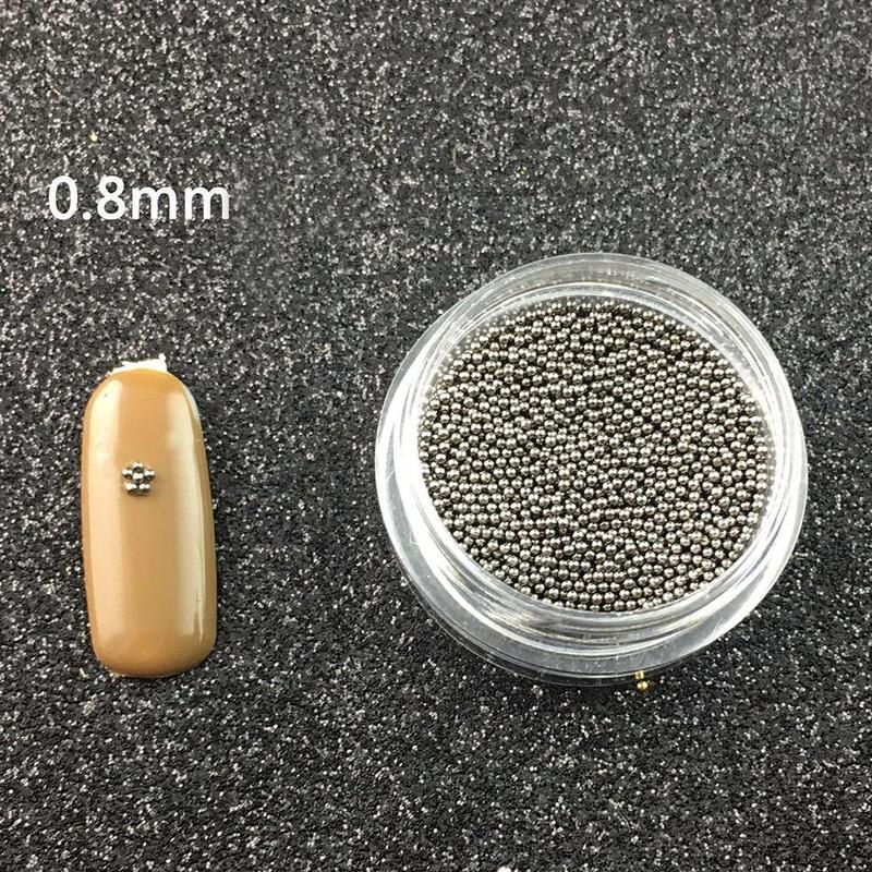 0.8mm 3d Metalen Staal Kralen Roestvrij Staal Voor Nagels Art Accessoires Gold Nail Kralen Micro Nail Art Decoraties Studs