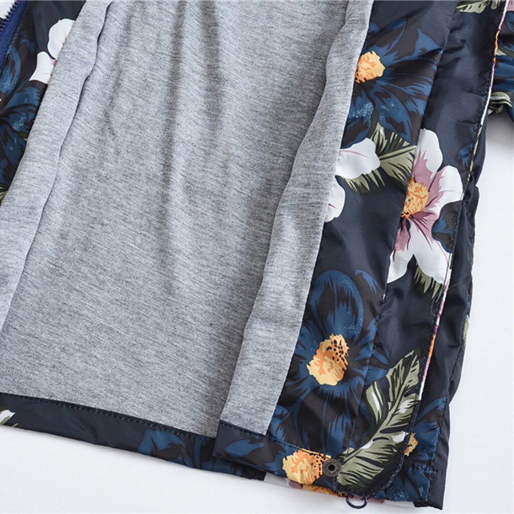 Manteau à capuche pour enfant fille, sweat-shirt à motif Floral, coupe vent, collection printemps-automne