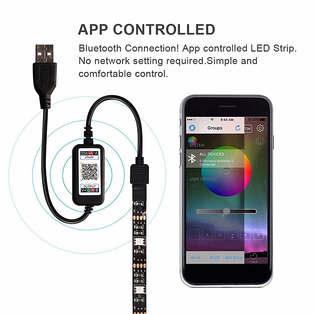 5v usb led strip rgb controller bluetooth musik rf  ir 3 17 44 nøgler fjernbetjening trådløs til rgb 5050 2835 usb led strip lys