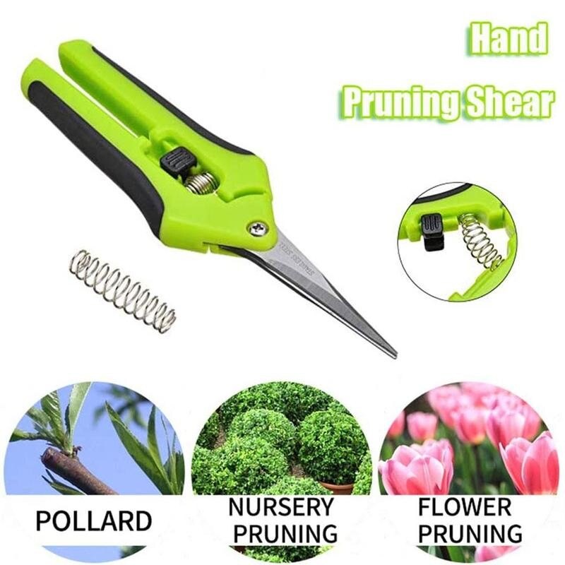 1pcs Garden Pruning Shears Functional Cutter With Straight Steel Grape Fruit Picking Branches Scissors Garden Tools