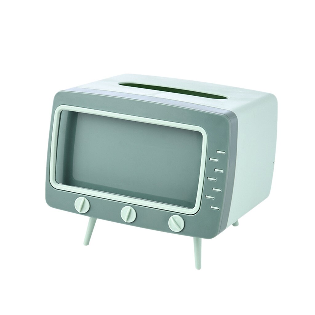 2 In 1 Tissue Doos Bureau Doos Creatieve Tv Verschijning Met Telefoon Stand # S