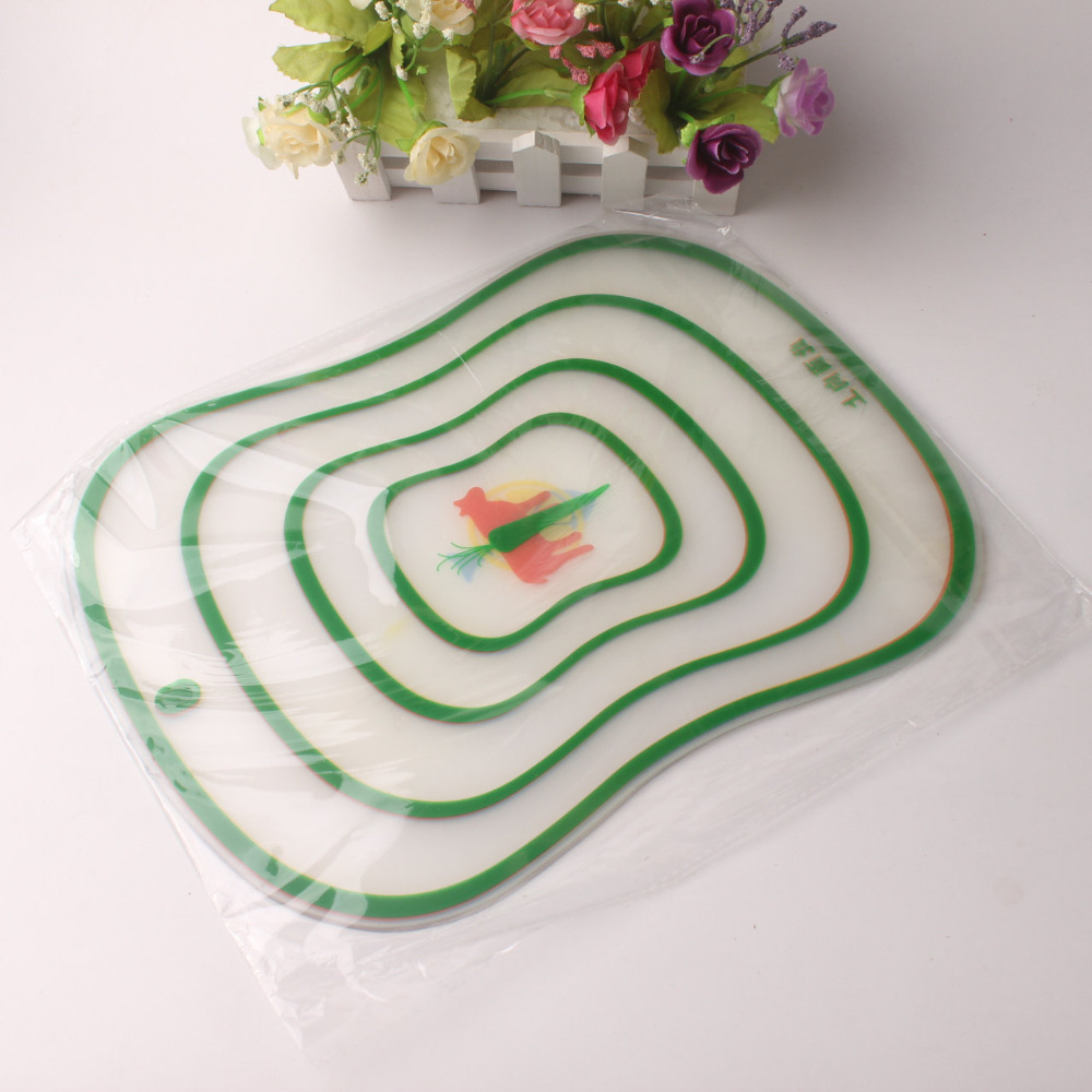 Non-slip Frosted Kitchen Cutting Board Transparent bendable scrub classification cut board plastic fruit chopping board
