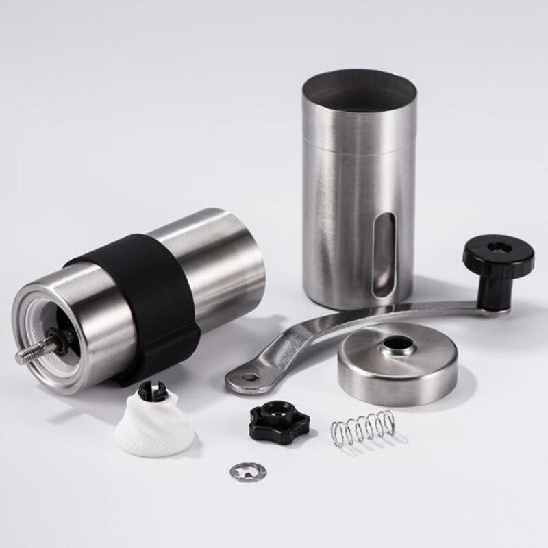 Silver Coffee Grinder Mini Stainless Steel Hand Manual Handmade Coffee Bean Burr Grinders Mill Kitchen Tool Crocus Grinders