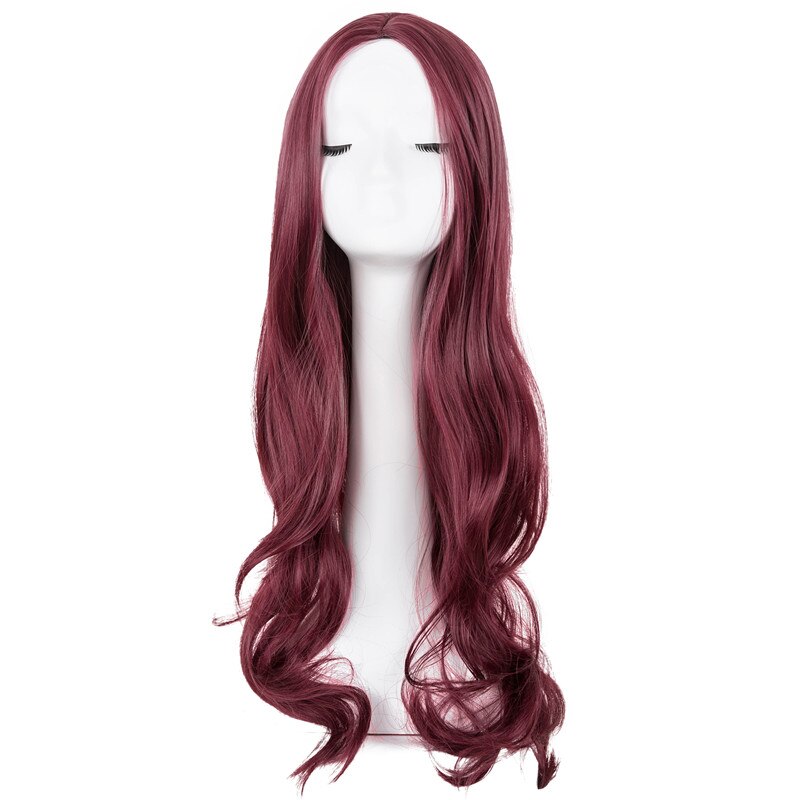 Middle Part Line Wigs Fei-Show Synthetic Heat Resistant Fiber Long Wavy Black Hair Peruca Women Female Salon Party Hairpiece: Bug