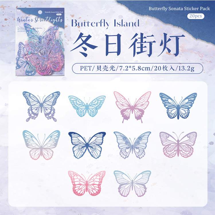 3D Stamping PET Shell Light Sticker Butterfly DIY Butterfly Cake Decoration Party Supplies Butterfly Cake Ornaments: Deep Sapphire