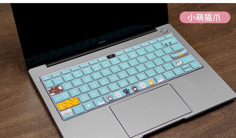 English Letters Keyboard Cover Stickers for Huawei Matebook X Pro 13.9 D14 D15 Soft Silicone Letters Alphabet Protective Film: Blue