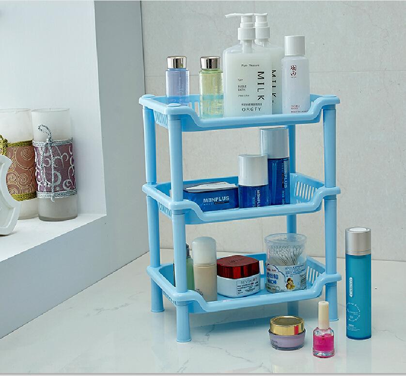 3/4 Layer Assemble Plastic Kitchen Storage Rack Bathroom Organizer Shelf Square Triangle Corner Holder Shelf Stackable
