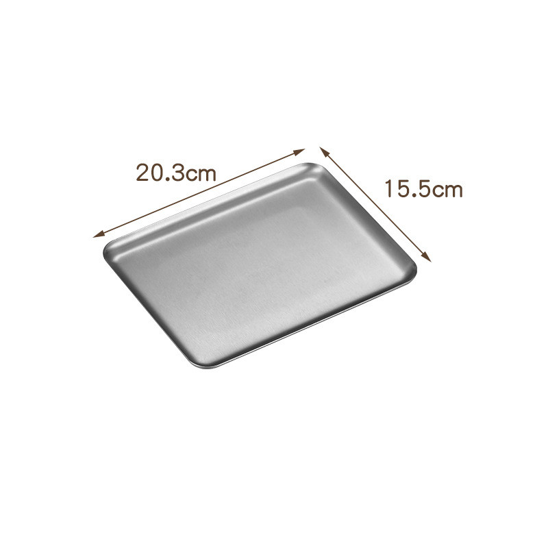 Bandeja de repostería poco profunda de acero inoxidable, platos de almacenamiento de alimentos para frutas, platos antiadherentes, sartén para pasteles, utensilios de cocina para Cocina: Verde claro