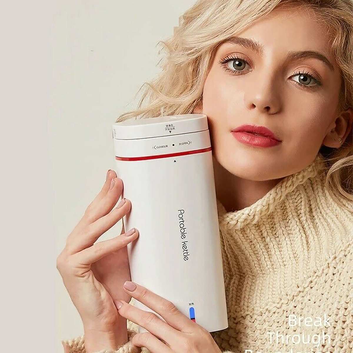 500ML Portable Fast Boiling Water Kettle 110V-240V Travel Outdoor Electric Kettle Water Heater Insulable Water Boiler