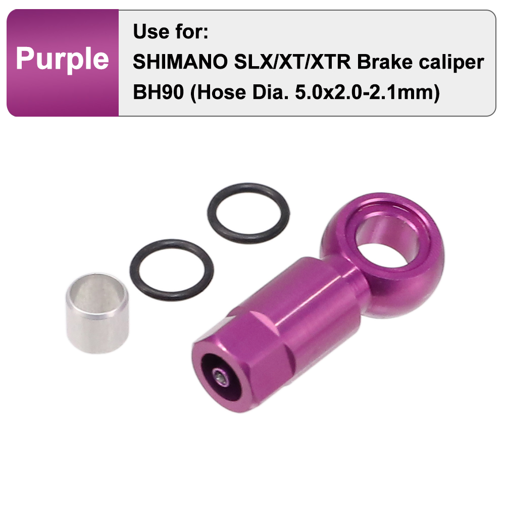 Conector Banjo de freno hidráulico de bicicleta HEPPE, conector de manguera de freno de bicicleta, conector de oliva para frenos BH90 SLX/XT/XTR: Morado