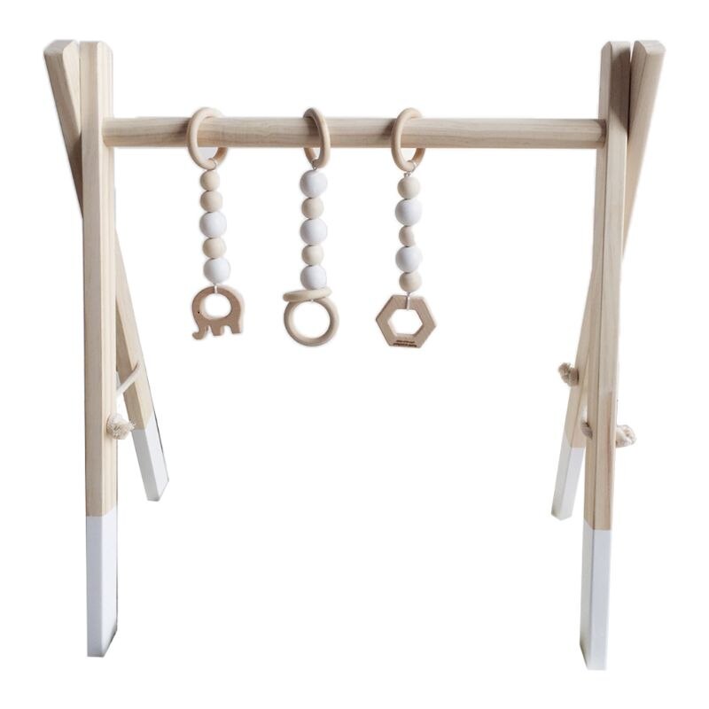 Nordic Stijl Baby Gym Speel Frame Nursery Zintuiglijke Ring-Pull Speelgoed Houten Baby Kind Kledingrek Kinderkamer Decoratie: White color
