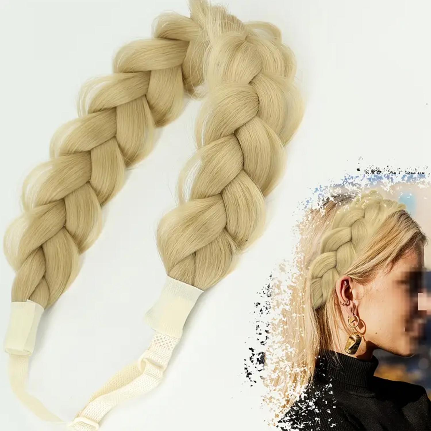 Synthetic Hair Braided Headband With Elastic Band Style Black Brown Girls Braided Headwear Hair Accessories Suitable For Women: T1B/613