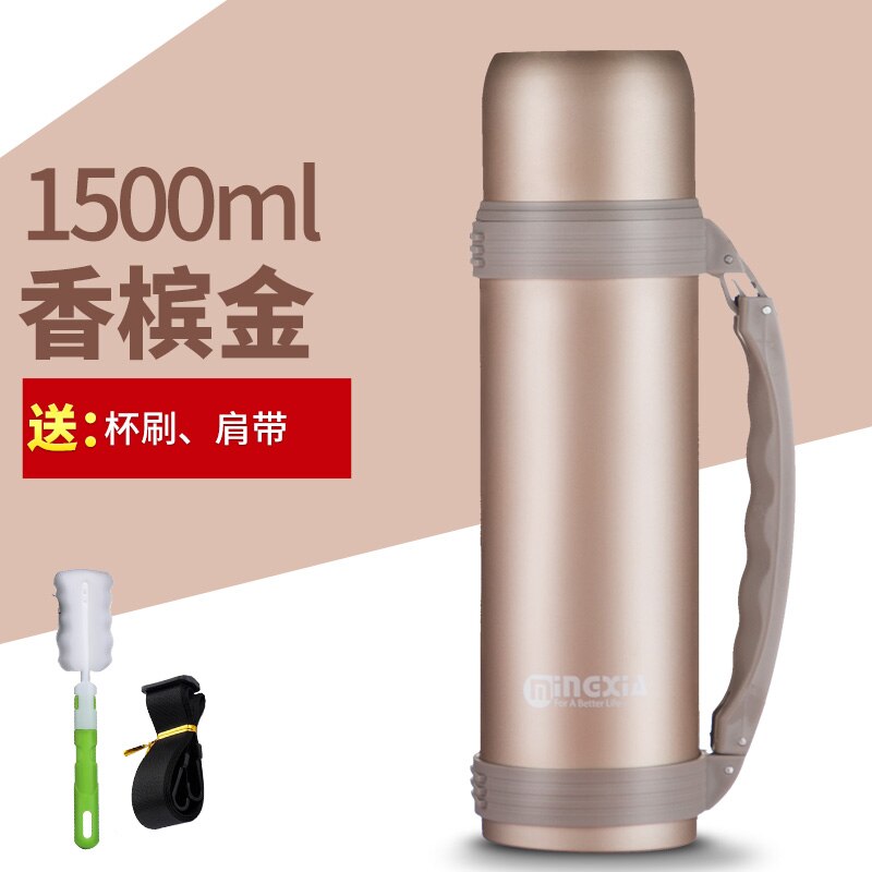 1000-2200ml stora termosar utomhus resecamping bärbar vattenflaska isoleringsvattenkokare för män tetermos i rostfritt stål: W -1500ml