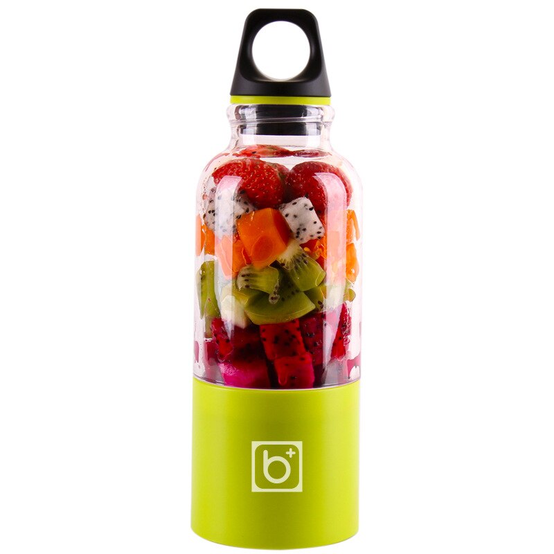 500ml bærbar juicerekop usb genopladelig elektrisk automatisk bingo grøntsager frugtsaft værktøjer maker kop blender mixer flaske: Grøn