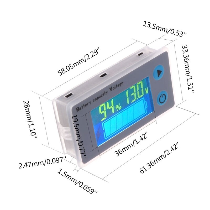 10-100V Universele Lcd Auto Zuur Lood Lithium Batterij Capaciteit Indicator Digitale Voltmeter Voltage Tester Monitor JS-C33