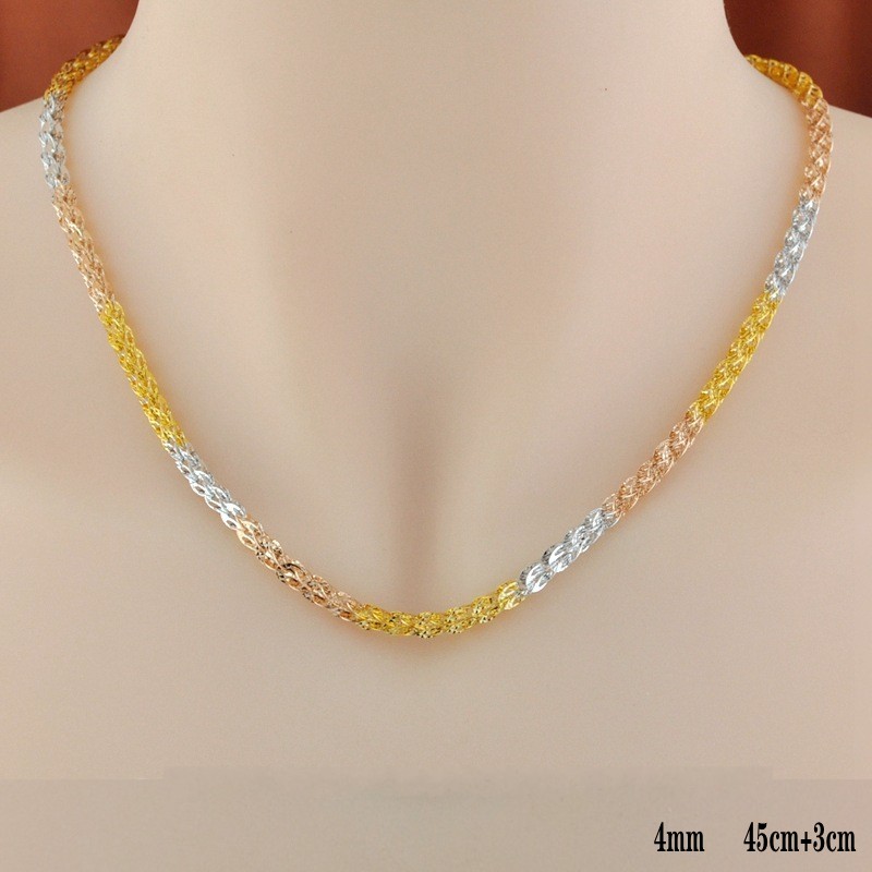 Bocai halskette  s925 echtem sterlingsilber für damen, schlichtes, klassisches Entwurf mit phönixschwanz, thailändisches silber, #39: 4mm 45cm