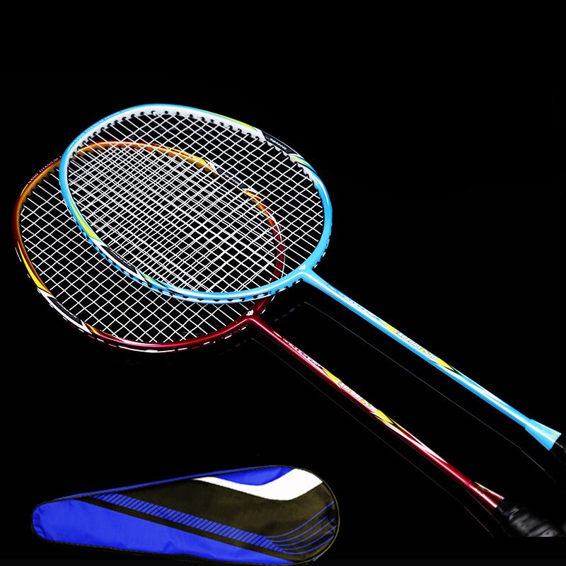 Competition Badminton Rackets Kit Two Offensive Full Carbon Fiber Padel Sport Racquettes G4 Rod Racquets With Bag