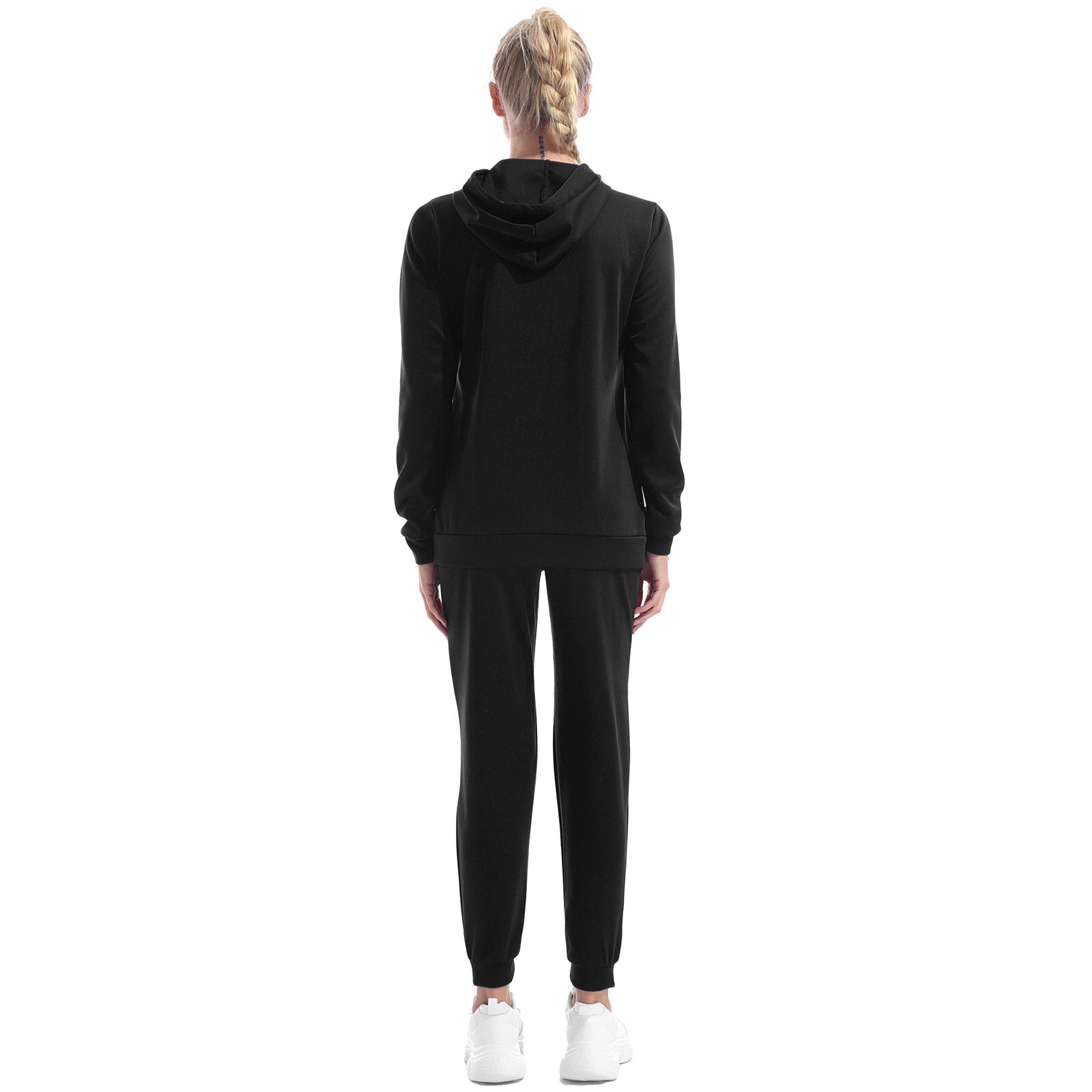 Mode Sport Trainingspakken Vrouwen Casual Sportswear Hooded Hoodie Lange Mouw Sweatshirt Top + Broek 2 Stuks Set Voor Running Gym fitness