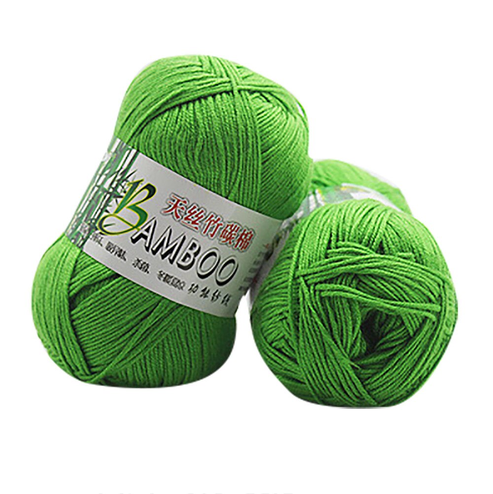 Tricot 100% en coton de bambou, laine à Crochet naturel doux et , fil de 50g, pour tricoter, laine pour maison de femmes, fait à la main: e
