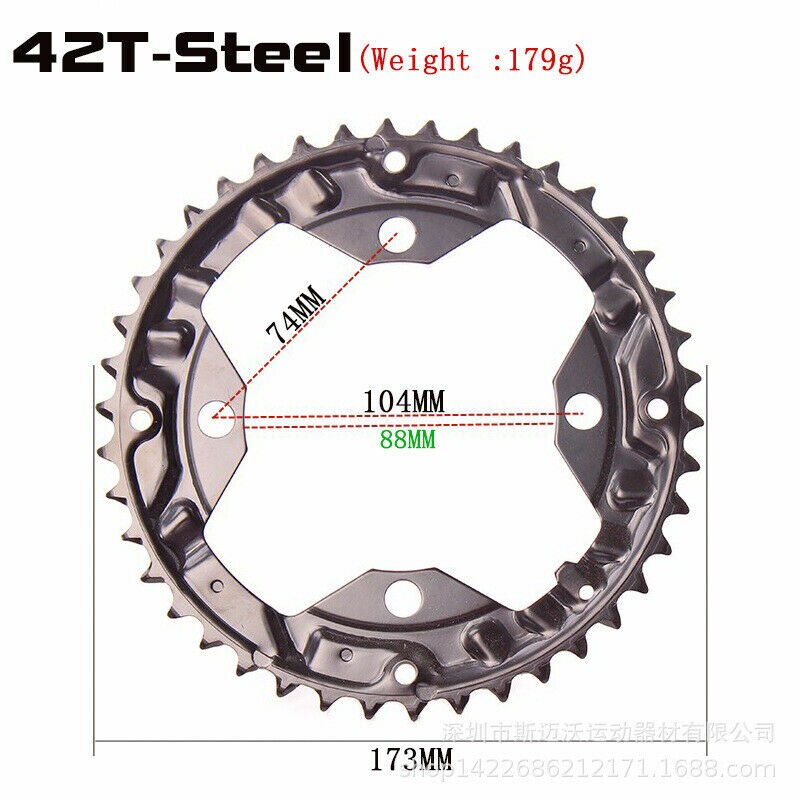Bicycle 22/24/32/42/44T Sprocket Repair Cranksets Chainring Guard Protector: 42T Steel