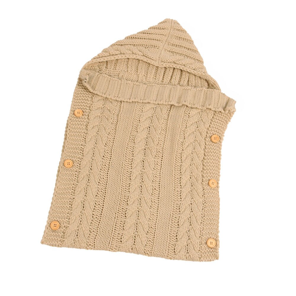 Herfst En Winter Zuigeling Breiwol Knoppen Slaapzakken Kinderkleding Ontvangen Dekens: 4