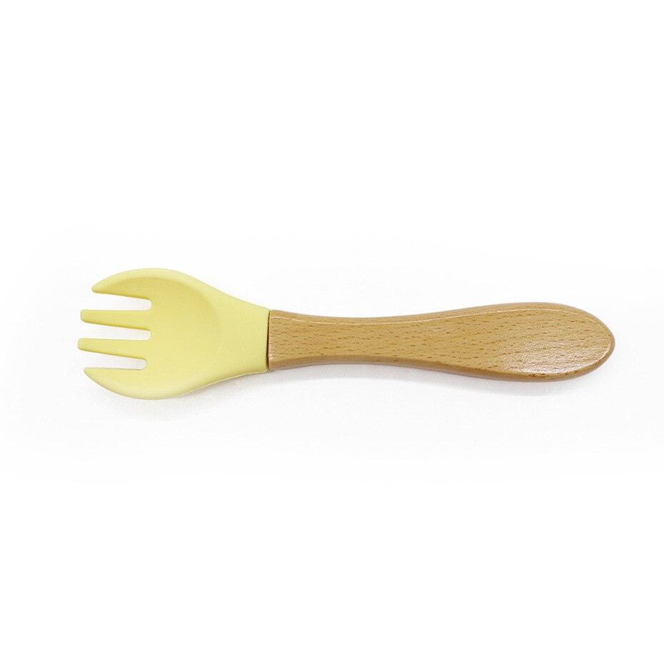Natural 100% Food Grade Forks Easy To Rinse Weaning Unbreakable Rubber Fork Dishwasher Safe Feeding: C