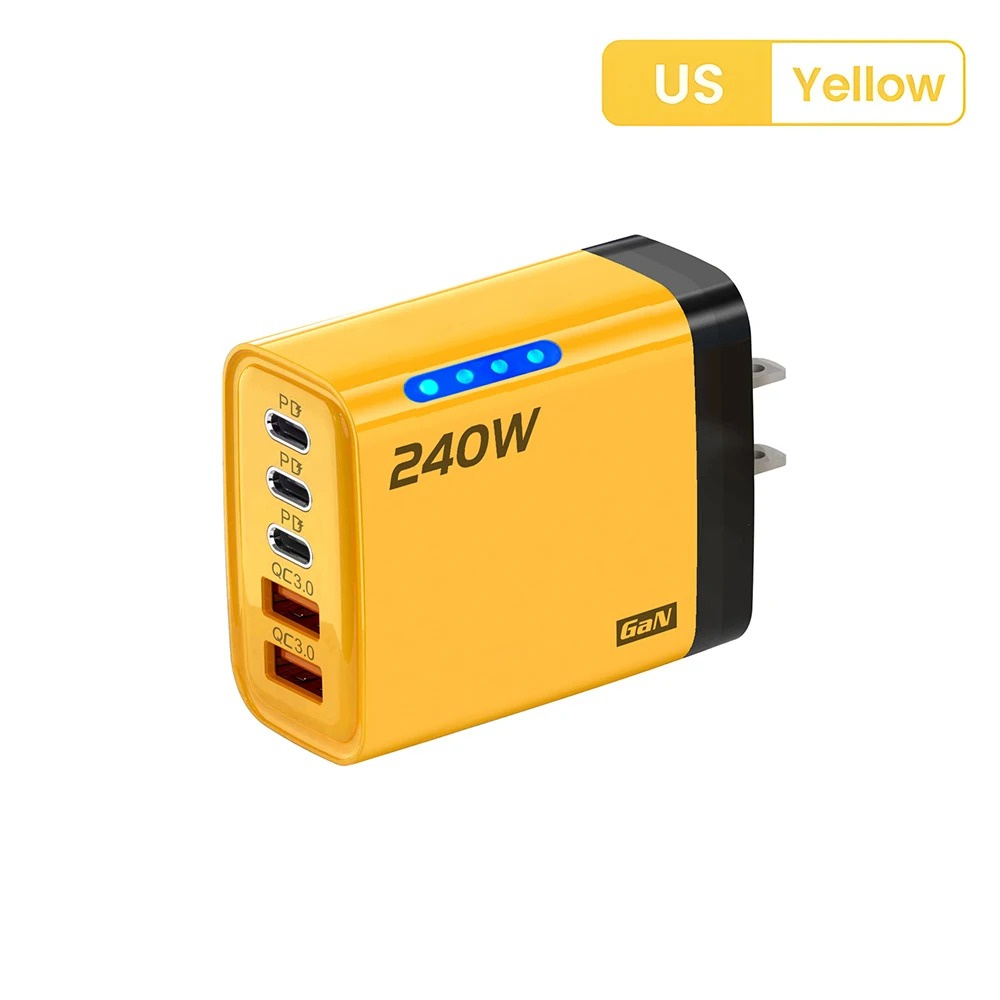 240w pd-oplader usb-c pd-oplader snellader 3.0 gan usb-oplader 5 in 1 snellader voor telefoons voedingsadapter type-c kabel: Ch