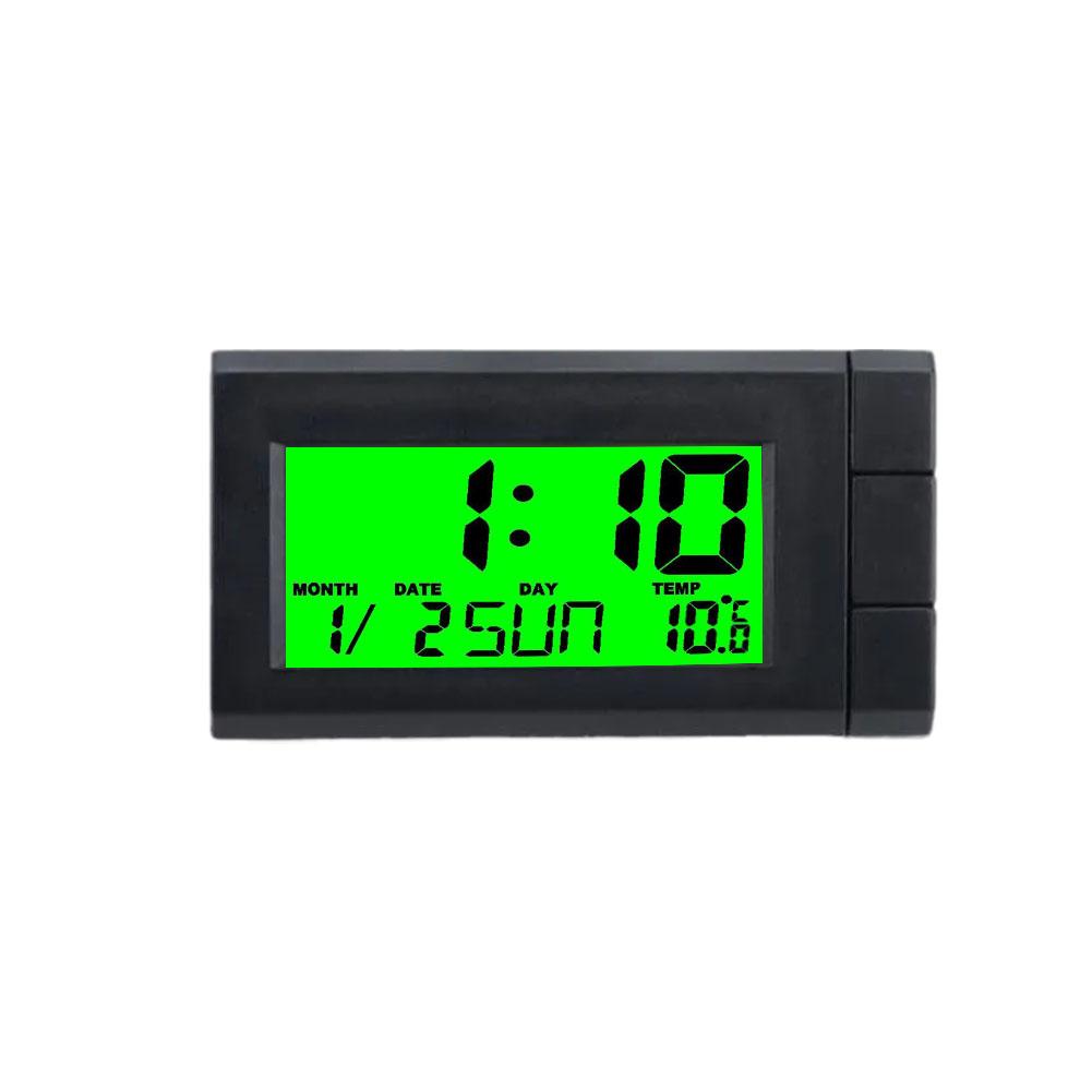 Reloj Digital 3 en 1 para coche, accesorio con pantalla Lcd, calendario, temperatura, retroiluminación, T1e6