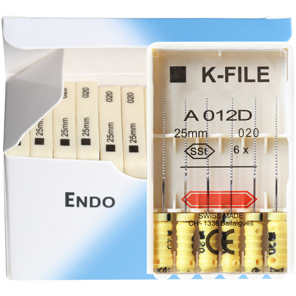 K-FILE Dental de acero inoxidable, limas de Endodoncia de uso manual, productos de laboratorio de odontología, 21/25/31mm, 10 paquetes/caja: Rosa