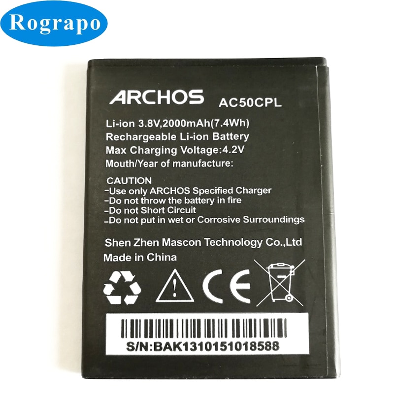 2000mAh AC50CPL Replacement Battery Baterij For ARCHOS 50c Platinum BSE70I Mobile Phone Batteries