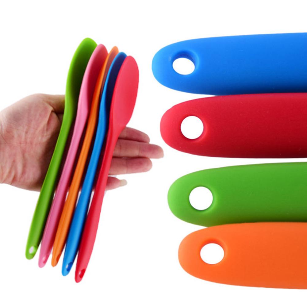 1 pièces gâteau beurre spatule Silicone cuillère mélange cuillère à manche Long ustensiles de cuisine vaisselle cuisine soupe cuillères mélangeur outils