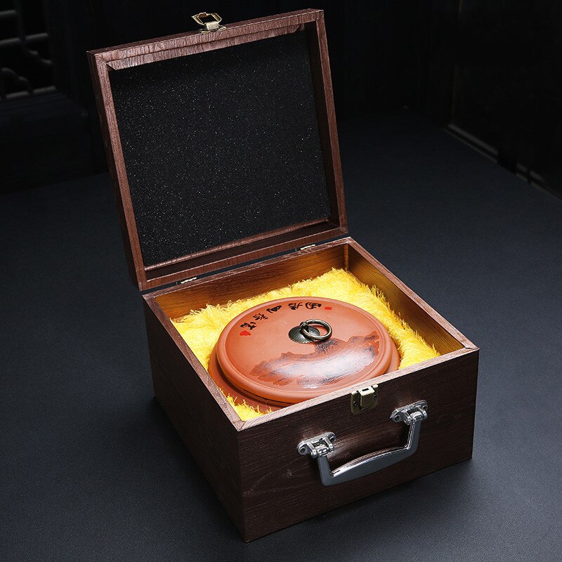 Koffie Bus Chinese Keramiek Thee Caddy Grote Snoep Opslagtank Draagbare Verzegelde Thee Pot Paarse Klei Reizen Thee Dozen