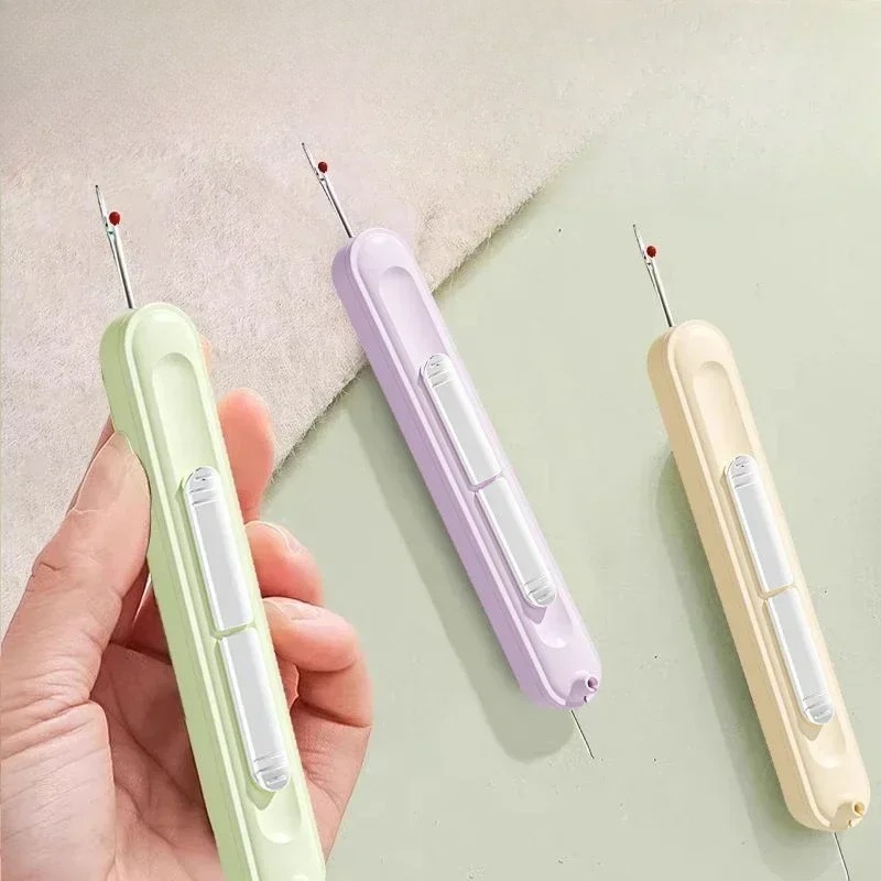 2 in 1 Needle Threader with Seam Ripper Tool for Sewing Crafting Cross Stitch Handmade Embroidery and Quilting Accessories