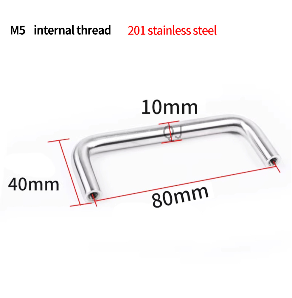 201 massive rustfri ståldør u-formet håndtag kasse panelskab industrielt cylindrisk håndtag: Rød