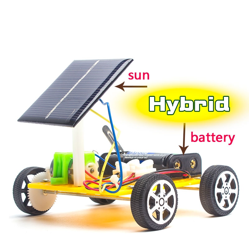 Solar Speelgoed Voor Kinderen 1 Set hybride Dubbele power Speelgoed DIY Auto Kit Kinderen Educatief Gadget Hobby Grappige